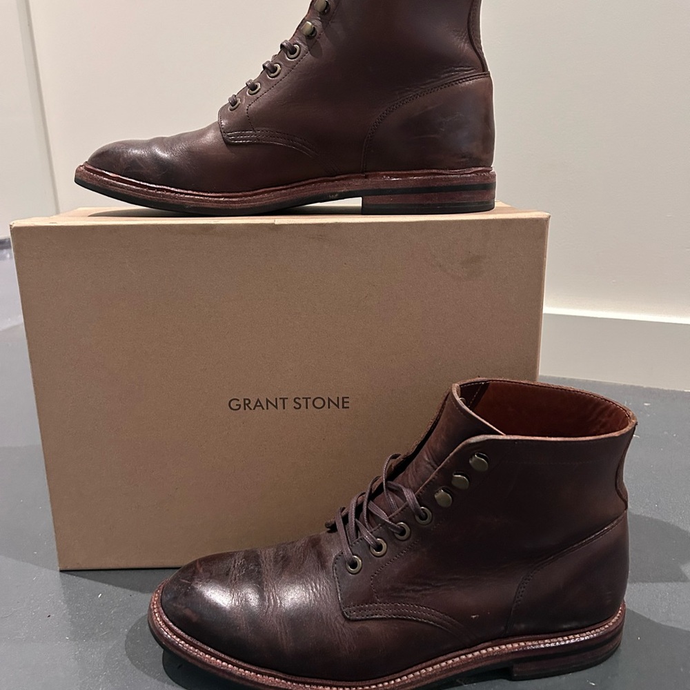 Brown Leather Ankle Boots with Brogue Design